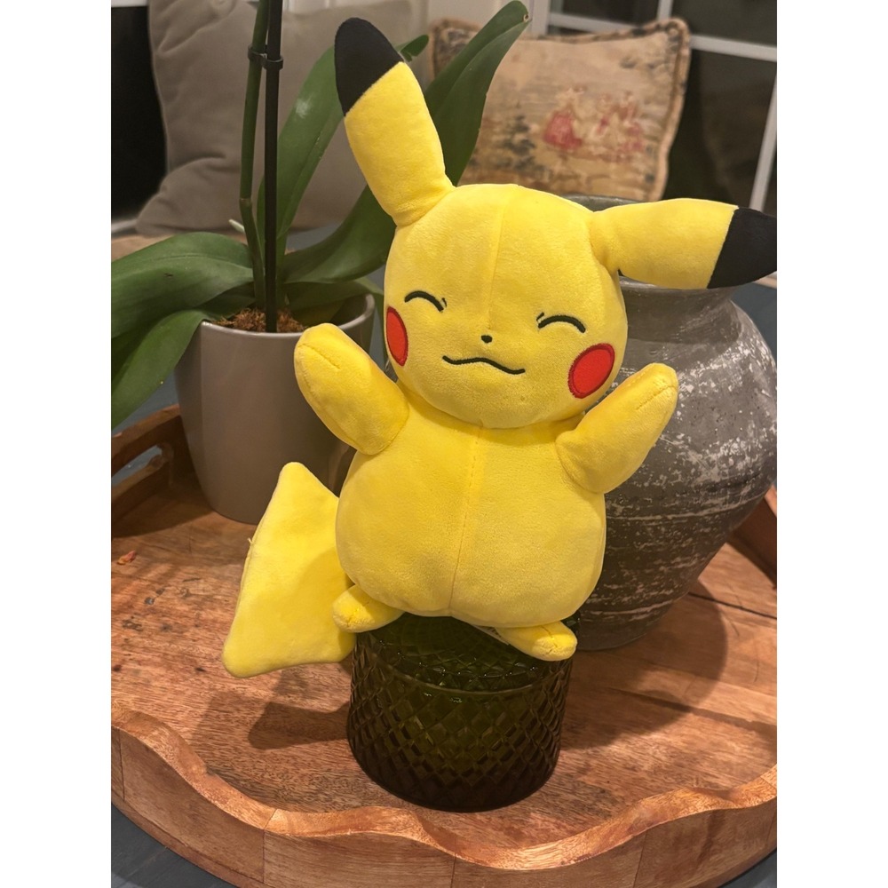 Pokemon Pikachu Plush 2023 Nintendo Yellow Stuffed Animal Toy Squinting Face